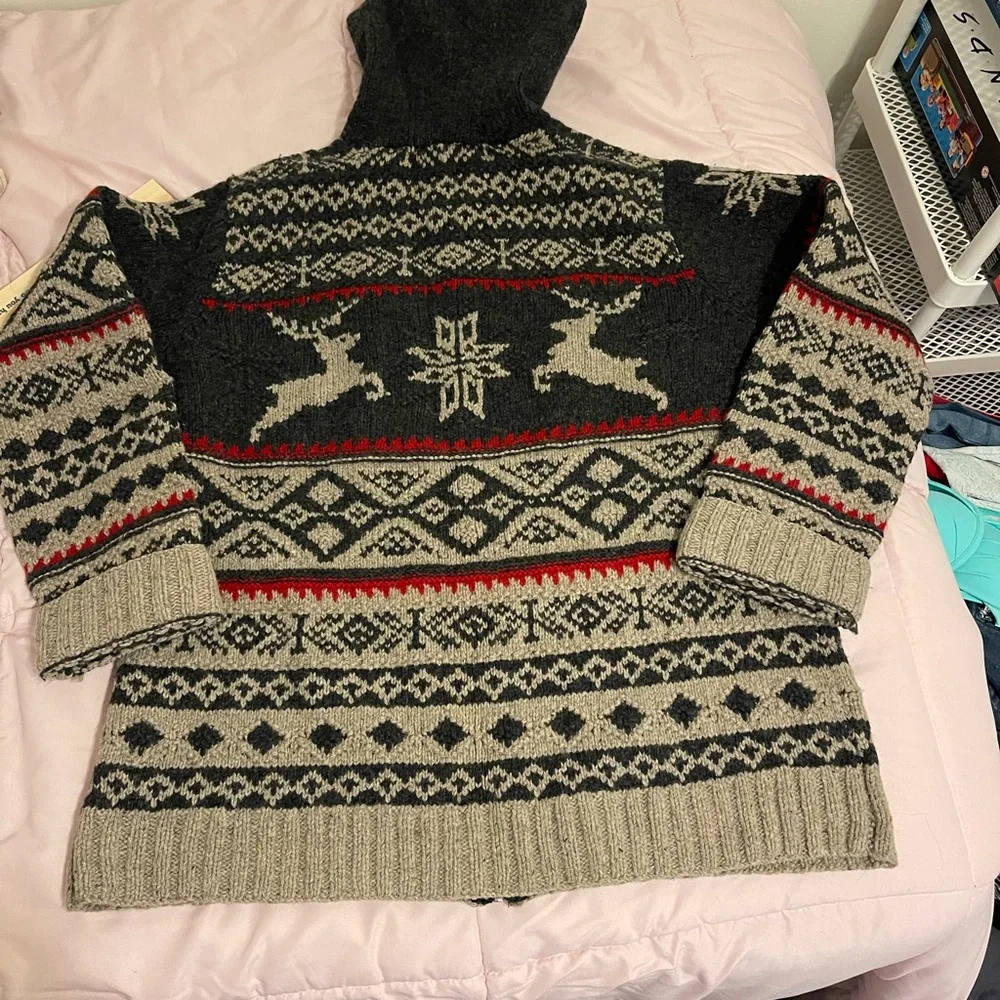 Lauren Ralph Lauren Charcoal Hooded Sweater - Picture 6 of 6